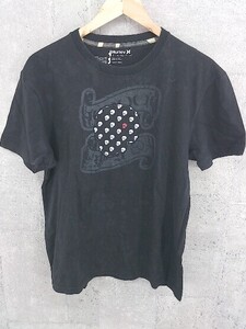 ◇ Hurley ハーレー 半袖 プリント Tシャツ カットソー L ブラック # 1002800212361