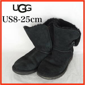 EB6205*UGG*アグ*レディースショートムートンブーツ*US8-25cm*黒