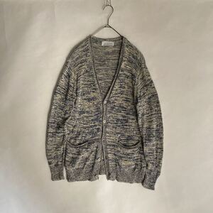 【美品】 TOMORROWLAND tricot トゥモローランドトリコ ミックスカラー カーディガン リネン × コットン 春夏 羽織り ブルー系 size S