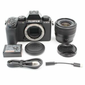 ショット数わずか7回、底部擦れあり。★美品★ FUJIFILM フジフイルム X-S10 XC15-45mmレンズキット ブラック