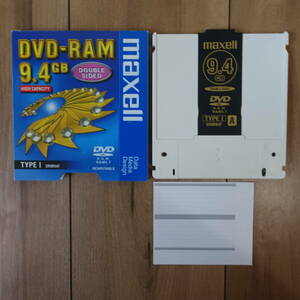 DVD-RAM maxell DRM94F 9.4GB DOUBLE SIDED TYPE 1 カートリッジタイプ