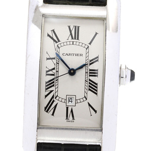 カルティエ CARTIER W2603656 タンクアメリカンMM K18WG 自動巻き メンズ _836881