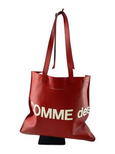 COMME des GARCONS◆HUGE LOGO BAG/トートバッグ/牛革/レッド/無地/SA9001HL