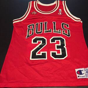 【希少モデル】チャンピオン製NBAシカゴBULLS大人気23ナンバーJORDANメッシュタンクトップ【珍品】