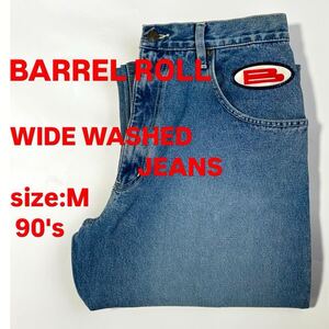 BARRELROLL バレルロール WIDE WASHED JEANS Mサイズ デニムジーンズ ジーンズ ジーパン デニムパンツ スケーター 90