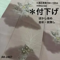 AK-2467 ぼかし染め 金彩 紋無し 素敵なデザイン 付け下げ 訪問着 正絹