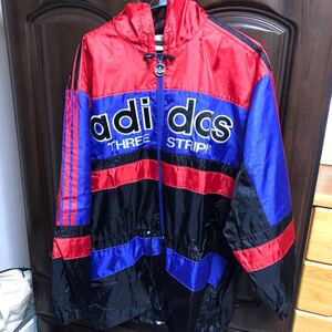 adidas アディダス　ナイロンジャケット　 デサント トレフォイル　 ヴィンテージ　90s XL