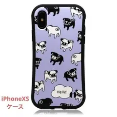 iPhoneXS耐衝撃 バンパー ケース TPU ポリカーボネート製 犬パグ