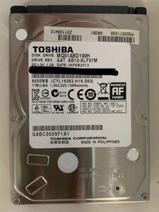 使用時間 15542時間 正常 TOSHIBA MQ01ABD100H 1000GB 1TB n20240624-5