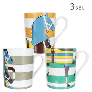 エルメス HERMES マグカップ 3点セット ロカバール No.1 No.2 No.3 Rocabar mug ポーセリン マルチカラー 3233