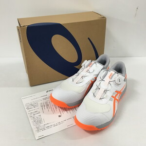 TEI【中古】asics アシックス WIN JOB CP219 BOA ホワイト/ショッキングオレンジ ３０ｃｍ 安全靴〈127-241228-YO-07-TEI〉