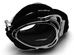 nannini Hot Rod GOGGLE BLACK/CHROME × ANTI FOG CLEAR/ナンニーニホットロッドゴーグル折りたたみ眼鏡メガネ折り畳みサングラスuk英国車