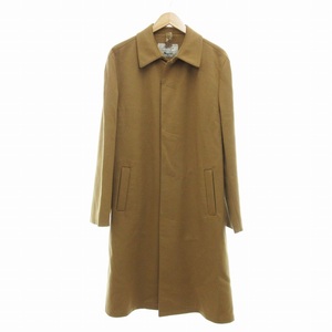 アクアスキュータム AQUASCUTUM ヘリテージコレクション ステンカラーコート ウール ロング丈 40 XL 茶 ブラウン /UO ■GY19 メンズ