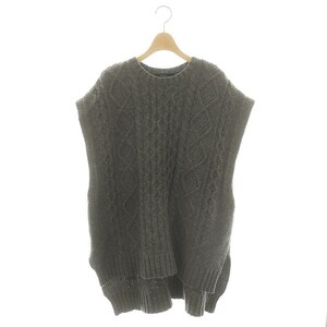 フローレント FLORENT Aran knit vest ニットベスト プルオーバー ケーブル編み オーバーサイズ チャコールグレー /ES ■OS レディース