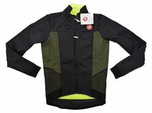 送料無料1★Castelli★カステリ Espresso V ジャケット size:M ダークグレイ/イエローフルオ