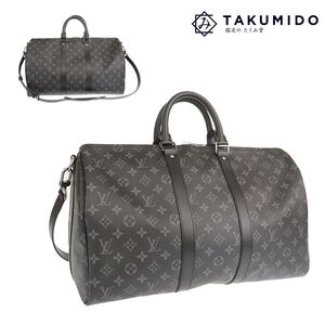 代引不可 未使用 ルイヴィトン LOUIS VUITTON ボストンバッグ キーポル バンドリエール 45 M40569 モノグラム エクリプス ブラック 278784