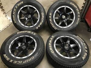 【265/65R17】バリ山21年製GRIPMAX スタッドレスタイヤ【17×7.5J+20 PCD139.7 6H】TIRADO CROSSホイール ４本 150/120系ランクルプラド