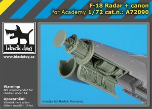 ブラックドッグ A72090 1/72 F-18 レーダー＋機関砲 （アカデミー用）