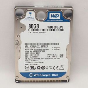 WD HDD WD800BEVE ハードディスク 80GB IDE 2.5インチ ジャンク品 管17704