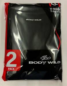 即決★LLサイズ 2枚組★新品タグ付 GUNZE グンゼ BODY WILD★紳士 メンズ Vネック 半袖 Tシャツ★アウターTクルーネックTシャツ/bk★￥1760