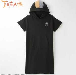 即決 夏目友人帳 黒ニャンコ レディース なりきりワンピース【M】新品タグ付き Tシャツ