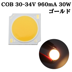 COB LED チップオンボード 面発光 広範囲照射 30-34V 960mA 30W 2600-2800K 100-110lm 90Ra 1919 ゴールド