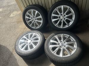 【2020年製】【バリ溝】225/50R17 WEDS JOKER １７×７Ｊ ５穴 １１４．３ ＋４０ ダンロップ スタッドレス　ＷＭ０３