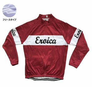 新品 長袖 裏起毛 サイクルジャージ レトロデザイン No5 XXL イタリア フルジップ ウェア メンズ サイクリング フリース ロードバイク MTB