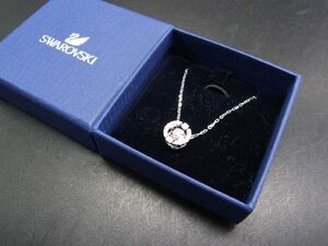 ■極美品■ SWAROVSKI スワロフスキー ラインストーン ネックレス ペンダント アクセサリー レディース シルバー系 DG7769