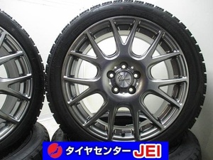 17インチ バリ溝 215/45R17 7J+48 100 プリウス/86 中古スタッドレスタイヤホイール【4本セット】 送料無料(SA17-4033）