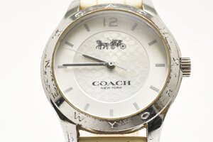 コーチ ラウンド ホワイト クオーツ レディース 腕時計 COACH