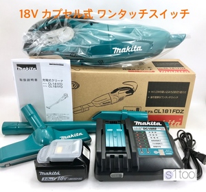 新品 マキタ 充電式クリーナ CL181FDZ 青 本体 + バッテリ + 充電器 ( CL181FDRF と同じ ) 18V 未使用 充電式クリーナー コードレス