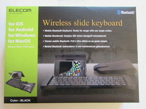 新品★ELECOM★スライド開閉式 Bluetoothキーボード★ベルギーレイアウト TK-FBP049EBK 黒