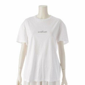 【メゾンマルジェラ】Maison Margiela　ロゴ刺繍 コットン 4ステッチ クルーネック 半袖Tシャツ S30GC0701 ホワイト 44 【中古】213161