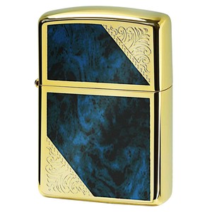 Zippo ジッポライター アーマー 大理石調 ベネチアン ブルー マーブル アラベスク 唐草 金メッキ ARMOUR 162GW-BLM