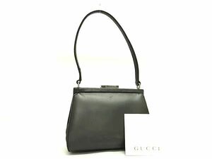 1円 GUCCI グッチ 00724400318 レザー ワンハンドル ハンドバッグ ミニバッグ レディース グレー系 FA9211