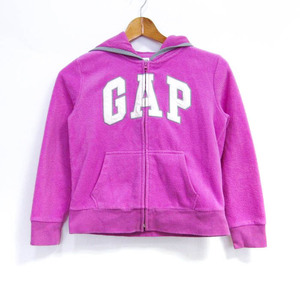 ギャップ パーカー トップス ジップアップ フロントロゴ キッズ 女の子用 140サイズ パープル GAP