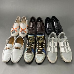 g1-12 【6点まとめ】HERMES エルメス LOUIS VUITTON ルイヴィトン PRADA プラダ GUCCI グッチ 6足セット まとめ売り ローファー スニーカー