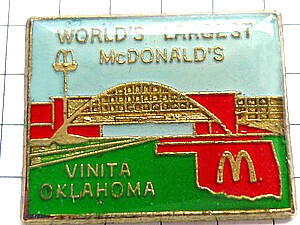 ピンバッジ・世界一大きいマクドナルドＭオクラホマ/USA MC-DONALDS VINITA OKLAHOMA USA◆フランス限定ピンズ