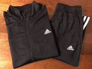 新品 タグ付き ★ adidas アディダス ジュニア ジャージ 上下セット ブラック 150㎝ ★ 子供 パーカー ズボン パンツ ロゴ