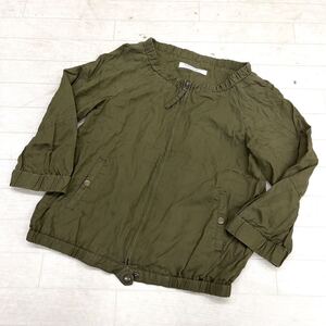 1643◎ BEAUTY&YOUTH UNITED ARROWS ユナイテッドアローズ トップス ノーカラー ジャケット フルジップ カーキ レディース