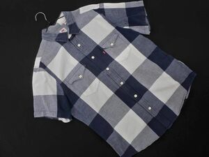 ネコポスOK LEVI’S リーバイス チェック シャツ sizeL/白ｘ紺 ■◆ ☆ eec1 メンズ