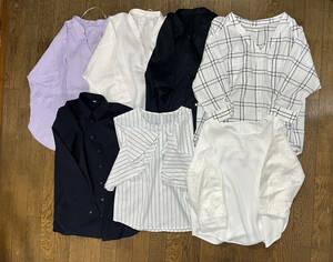 GU UNIQLO サイズS/M ブラウス シャツ 計７点 コットン/リネン生地 ジーユー ユニクロ 試着保管品