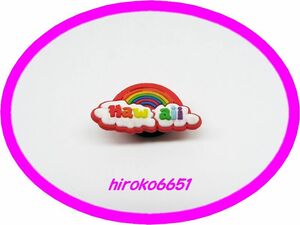 ☆新品！即決 ラスト☆042 ハワイ クロックス ジビッツ型 レインボー 虹 HAWAII☆