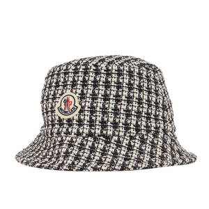 【美品】MONCLER モンクレール ハット サイズ:M / 23SS ボブツイード バケットハット (BUCKET I10933B00008 596PR) / ブラック ホワイト