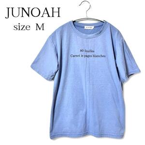 【JUNOAH】ロゴ半袖Tシャツ/Mサイズ/ブルー