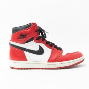 【1円スタート】NIKE ナイキ 130207-101 AIR JORDAN 1 エアジョーダン1 レトロ ハイ シカゴ スニーカー シューズ レッド ホワイト 25cm