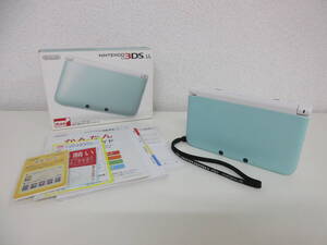 中古 ゲーム機 任天堂 Nintendo 3DSLL 本体 SPR-001 ミント × ホワイト 箱あり タッチペンあり 充電器なし ※動作未確認 ／D