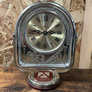 昭和レトロ TWINBIRD metal clock quartz クォーツ ARABESQUE 時計 置時計 アンティーク ビンテージ インテリア オブジェ 稼働品 中古品