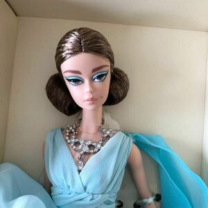 未取り出し MATTELマテル BARBIE バービー ブルー シフォン ボールガウン ファッション モデル コレクション FMC シルクストーン 人形 doll